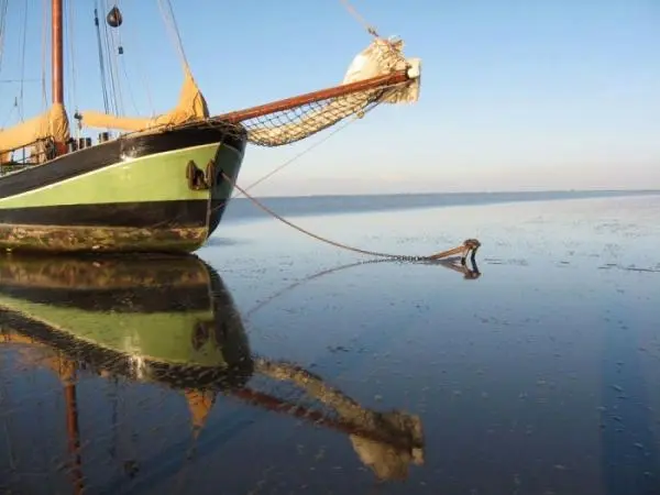 Droogvallen op het wad